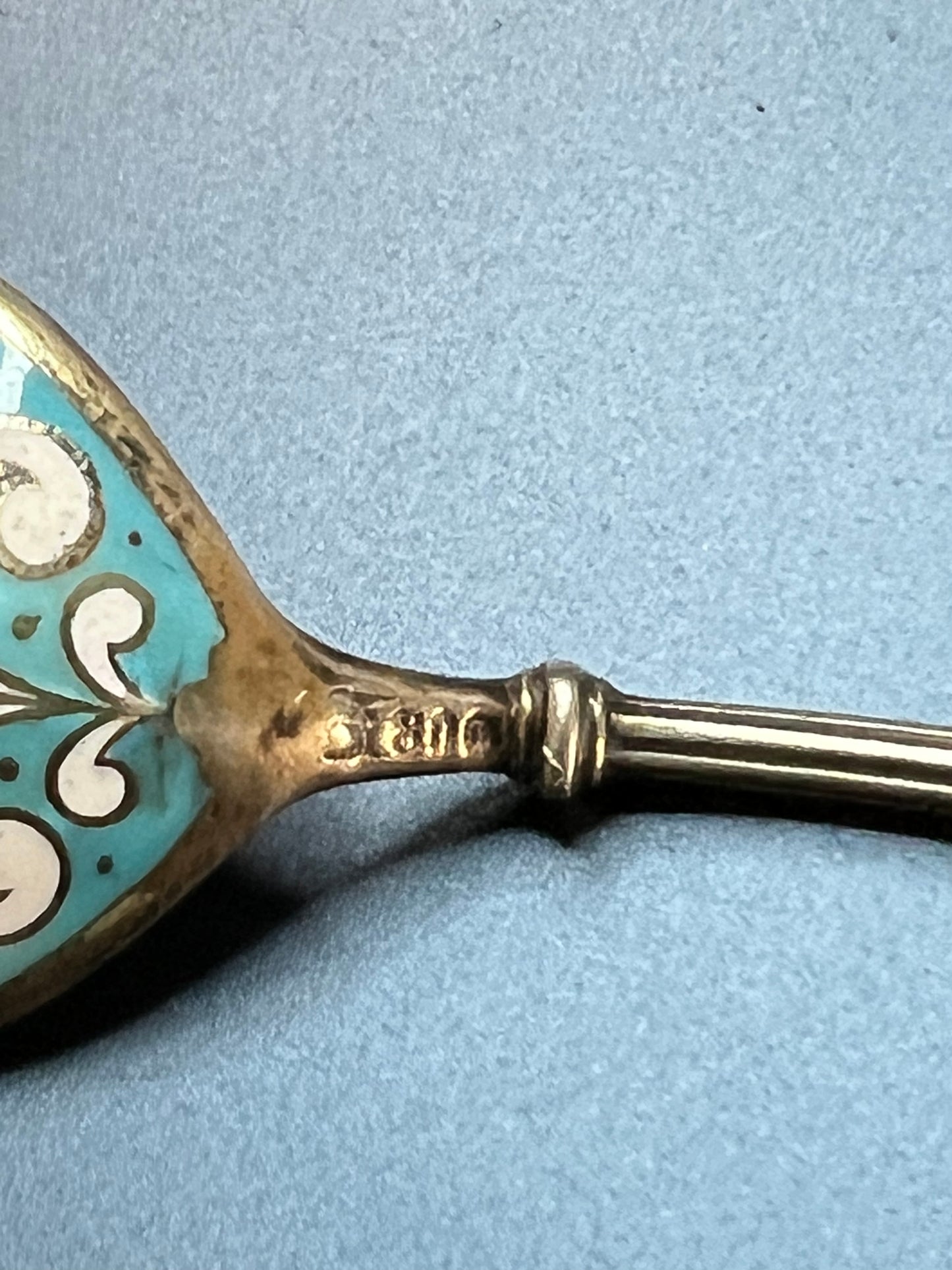 4 VINTAGE DEMITASSE NORWAY DAVID ANDERSEN 925S/ENAMEL STERLING SILVER SPOON FORK