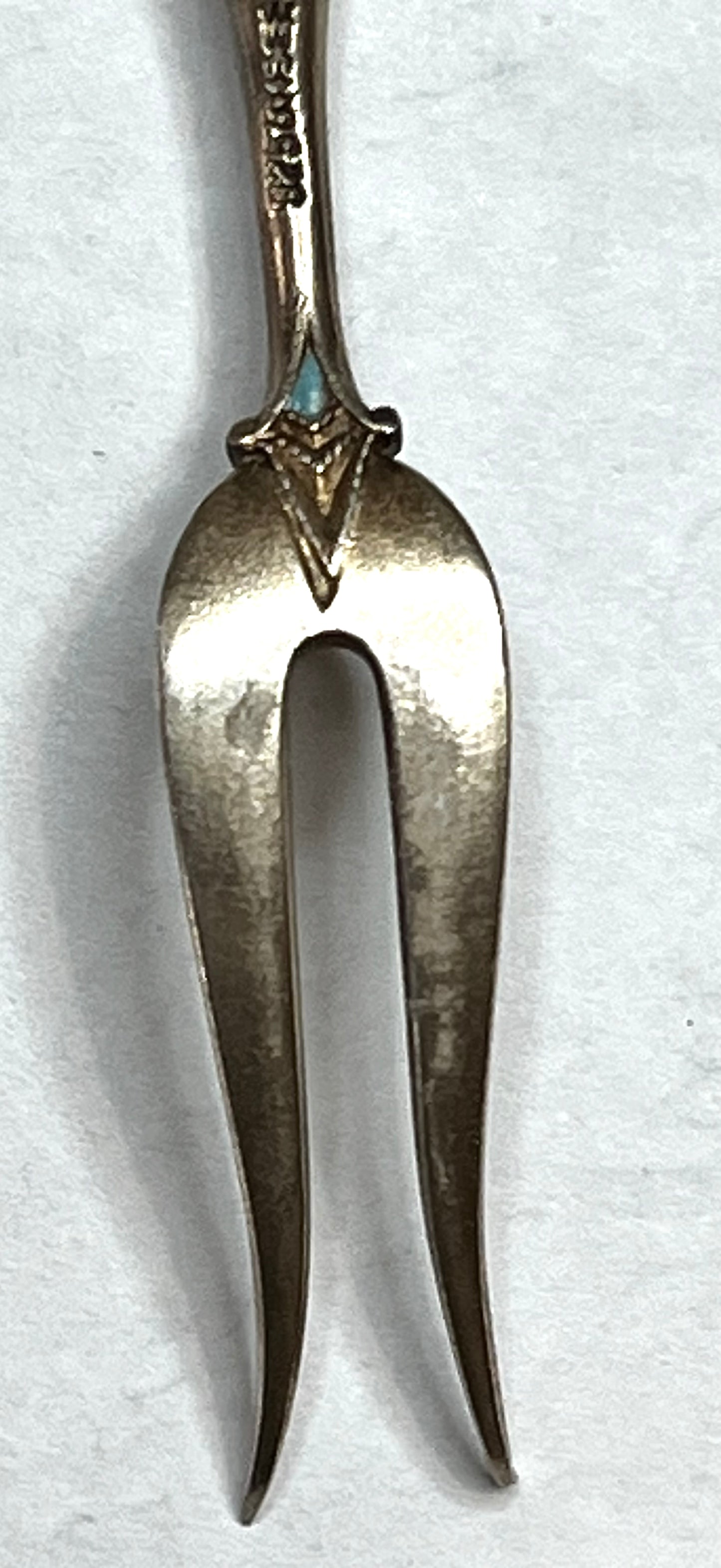 4 VINTAGE DEMITASSE NORWAY DAVID ANDERSEN 925S/ENAMEL STERLING SILVER SPOON FORK