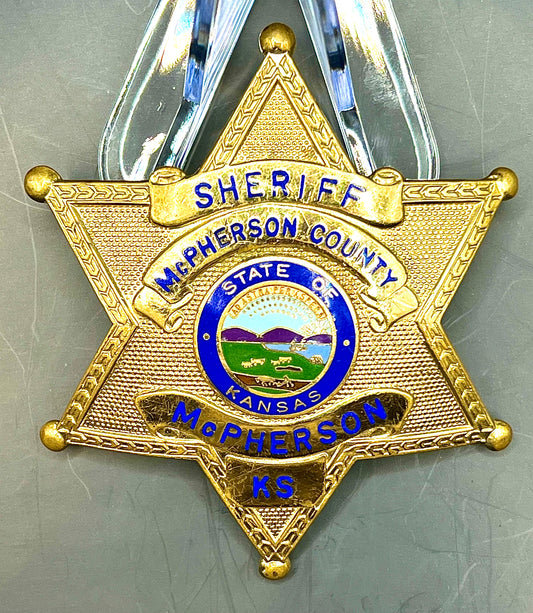 Vintage Sheriffs Badge McPherson County MoPHERSON Kansas Badge Shield