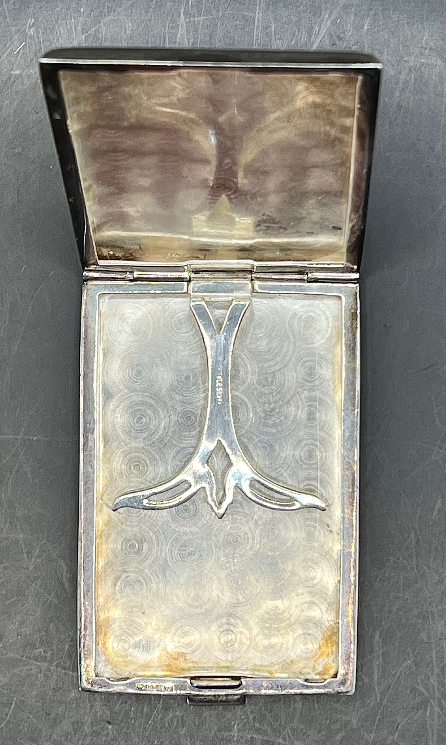 ANTIQUE ART DECO NICKLE SILVER CIGARETTE CASE1920's