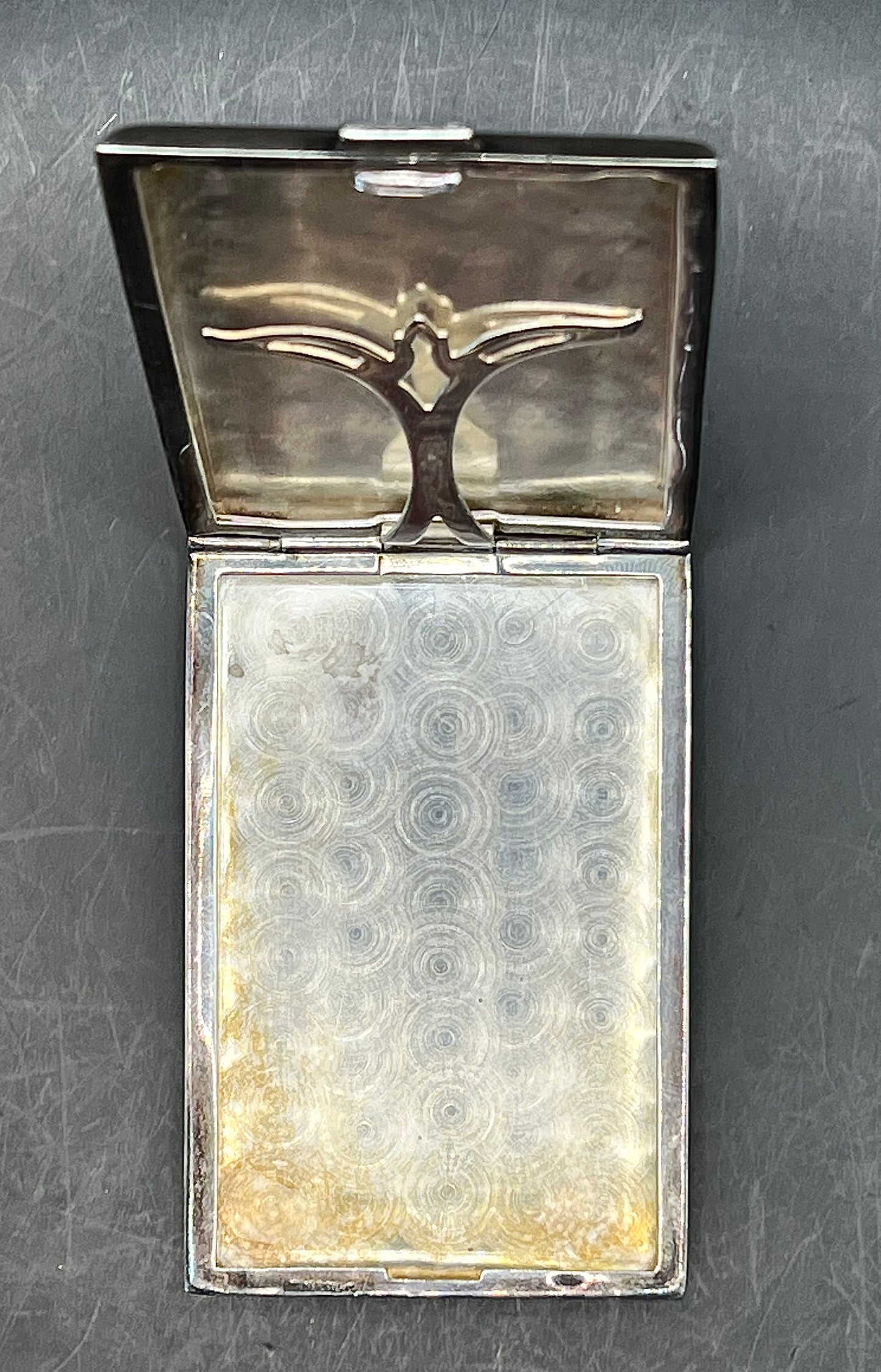 ANTIQUE ART DECO NICKLE SILVER CIGARETTE CASE1920's