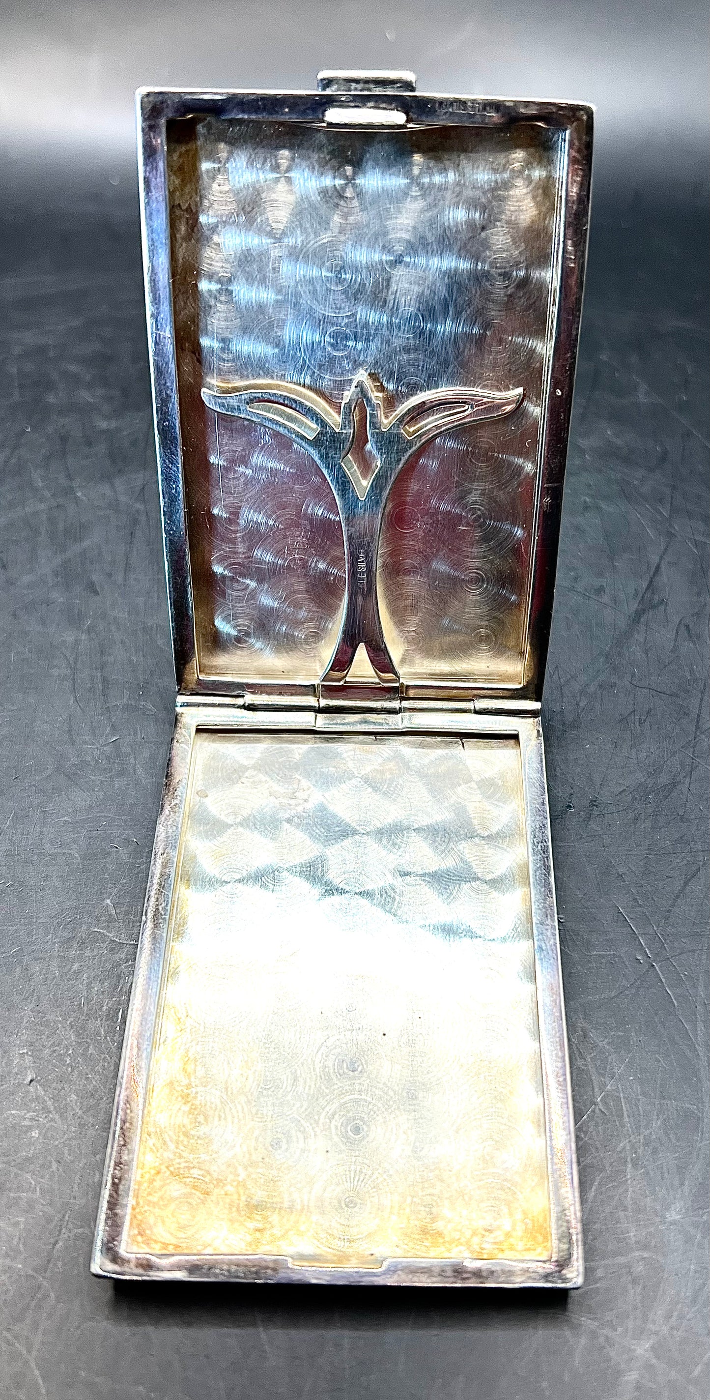 ANTIQUE ART DECO NICKLE SILVER CIGARETTE CASE1920's