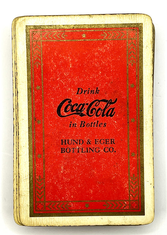 Antique Red 1939 Drink COCA COLA in Bottles Pinochle Playing Cards Hund & Eger Bottling