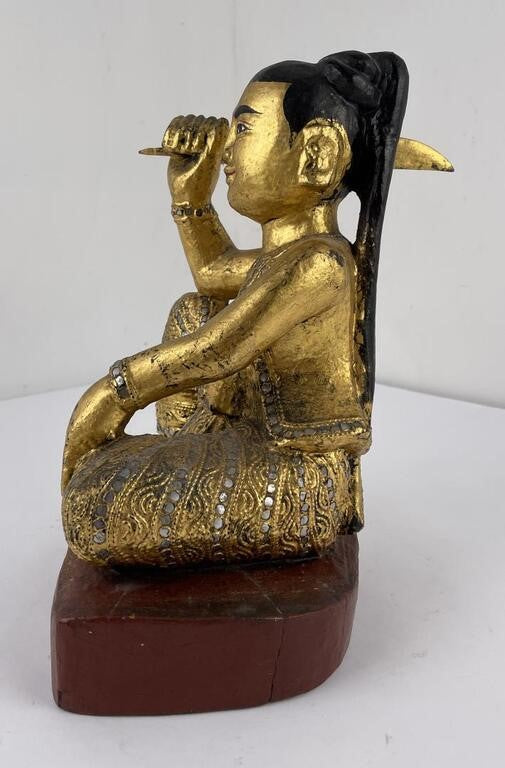 Antique Myanmar Burma Wood Nat Figure 19th Century