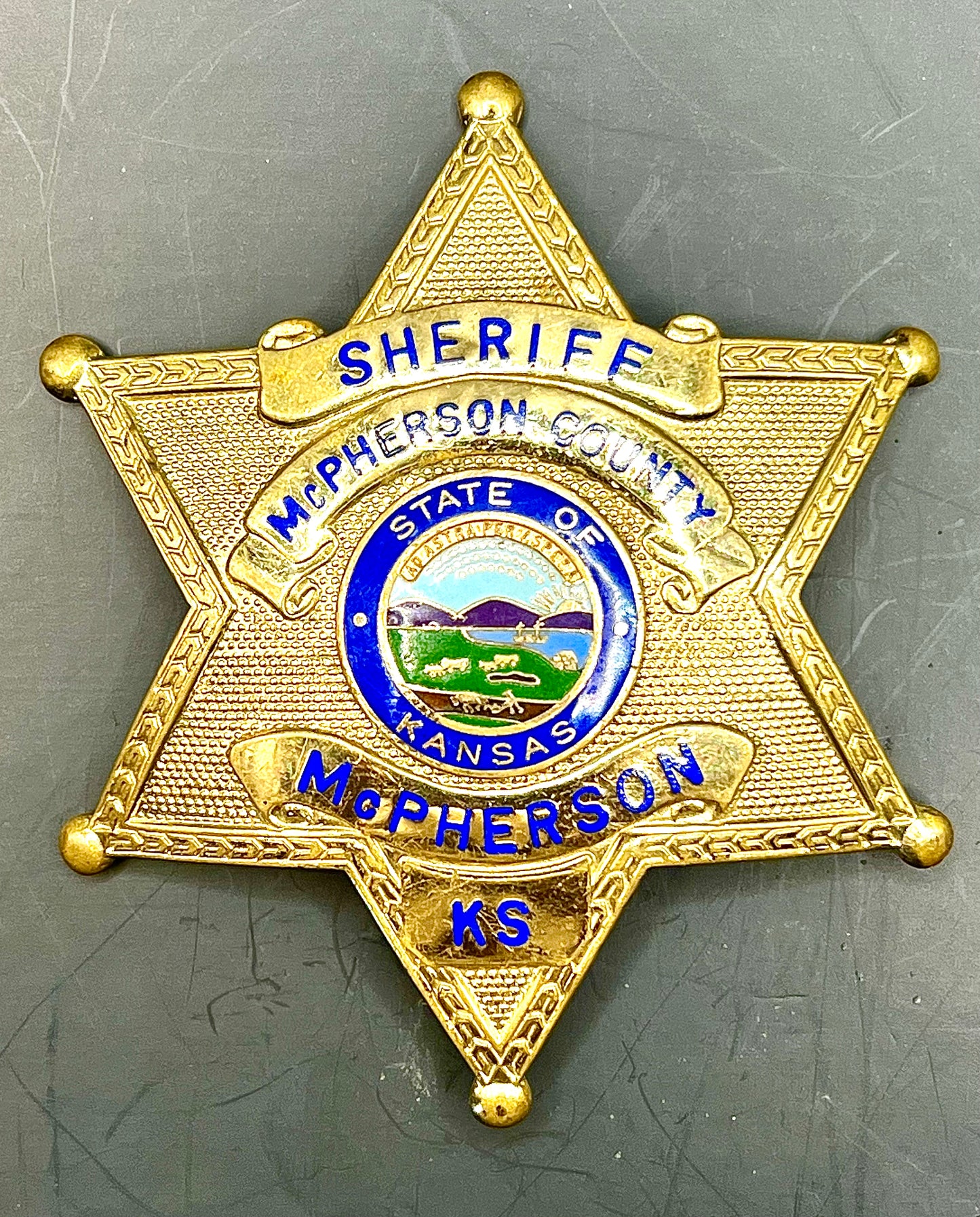 Vintage Sheriffs Badge McPherson County MoPHERSON Kansas Badge Shield