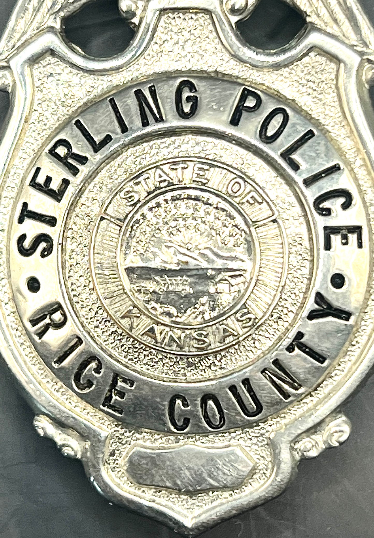 Vintage 1970’s Sterling Police Badge Rice County Kansas Shield