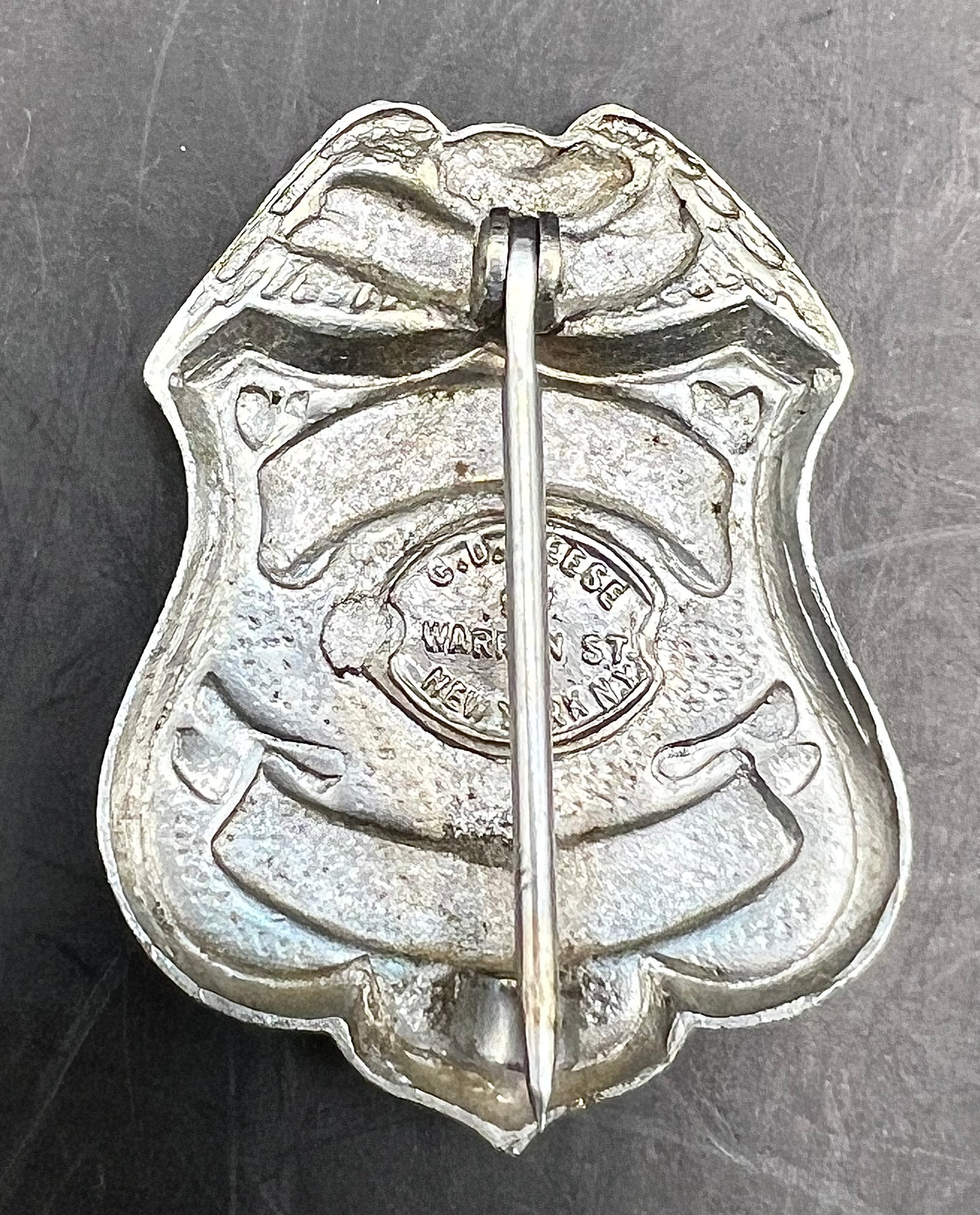 Vintage 1950’s Liberal Kansas Fire Department Badge Shield Stamped C.D. Reese New Warren St. York NY.