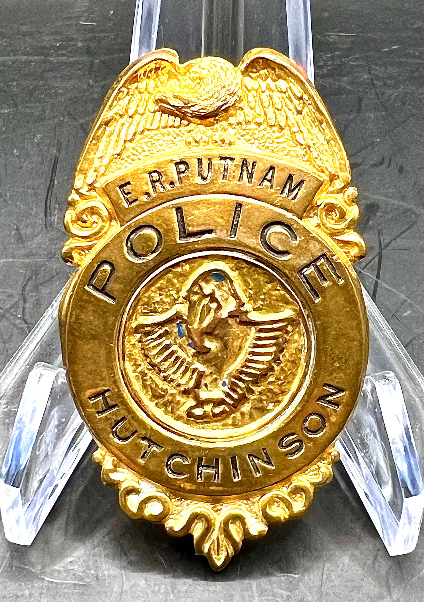 Vintage 1970's Police Hutchinson Kansas Badge Named "E.R. Putnam" Shield