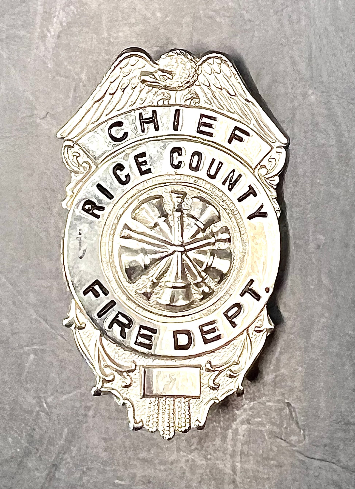 Rice County Kansas Fire Department Chief Badge